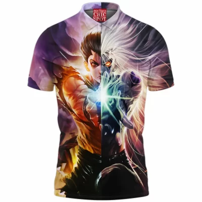Anime Polo Shirt, Yu Yu Hakusho Polo Shirt, Yusuke Urameshi Polo Shirt