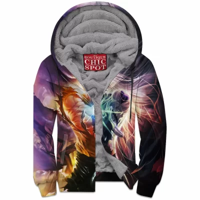 Anime Zip-Fleece-Hoodie, Yu Yu Hakusho Zip-Fleece-Hoodie, Yusuke Urameshi Zip-Fleece-Hoodie