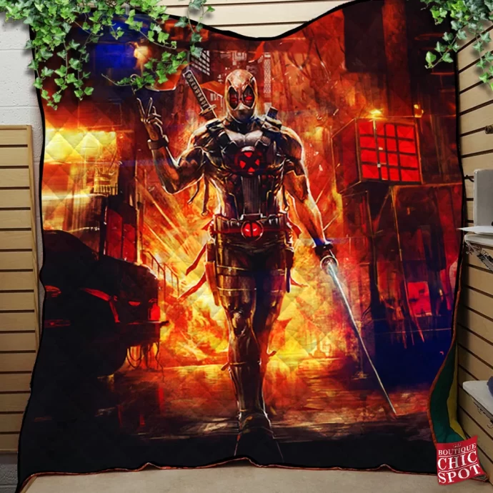 X Force Deadpool Quilt Blanket