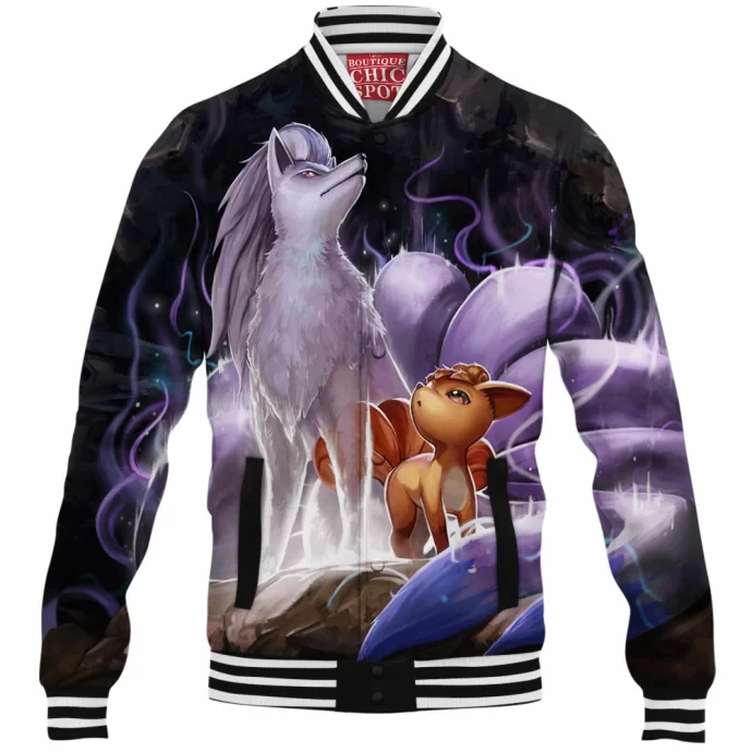 Vulpix And Ninetales Baseball Jacket