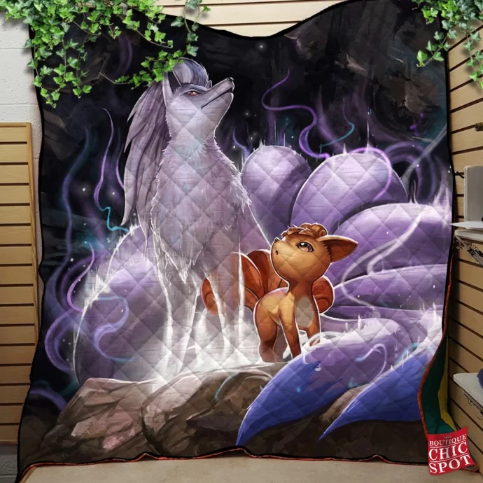 Vulpix And Ninetales Quilt Blanket