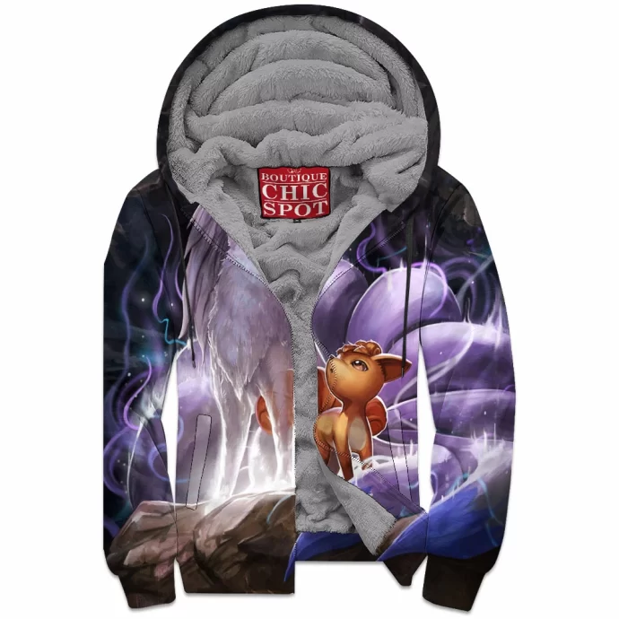 Vulpix And Ninetales Zip Fleece Hoodie