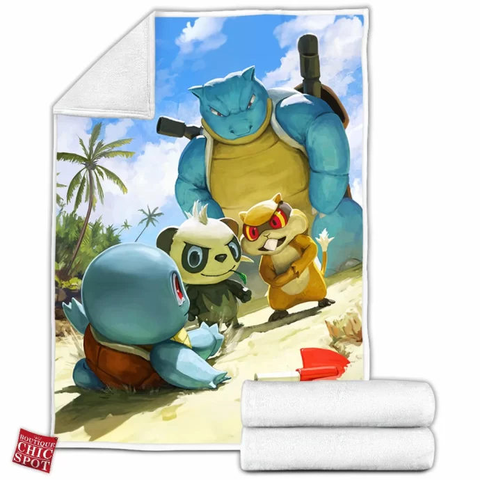 Blastoise Beach Patrol Fleece Blanket