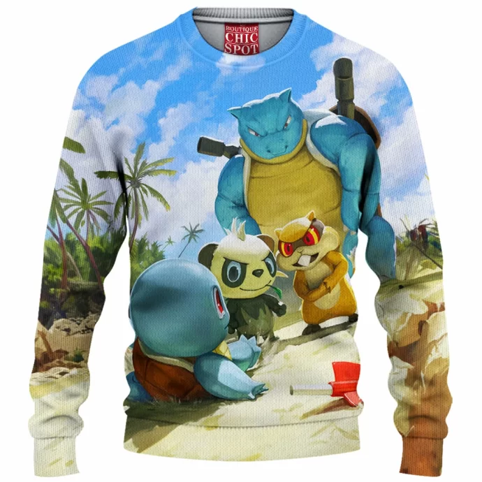 Blastoise Beach Patrol Knitted Sweater