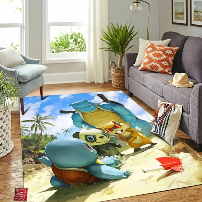 Blastoise Beach Patrol Rectangle Rug