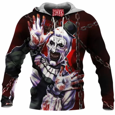 Art the Clown Fleece-Hoodie, Horror Fleece-Hoodie, Terrifier Fleece-Hoodie