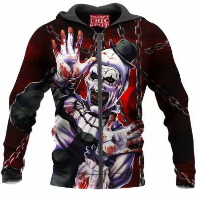 Art the Clown Zip-Hoodie, Horror Zip-Hoodie, Terrifier Zip-Hoodie