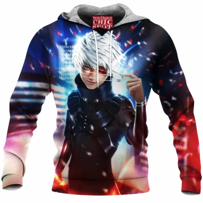 Anime Fleece-Hoodie, Ken Kaneki Fleece-Hoodie, Tokyo Ghoul Fleece-Hoodie