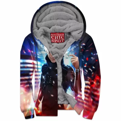 Anime Zip-Fleece-Hoodie, Ken Kaneki Zip-Fleece-Hoodie, Tokyo Ghoul Zip-Fleece-Hoodie