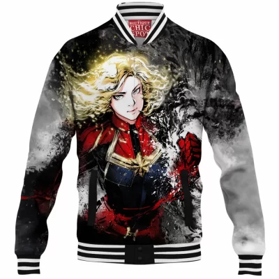 Captain Marvel Baseball-Jacket, Comic Baseball-Jacket