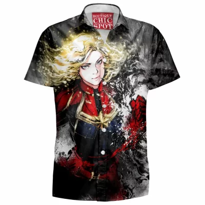 Captain Marvel Hawaiian-Shirt, Comic Hawaiian-Shirt