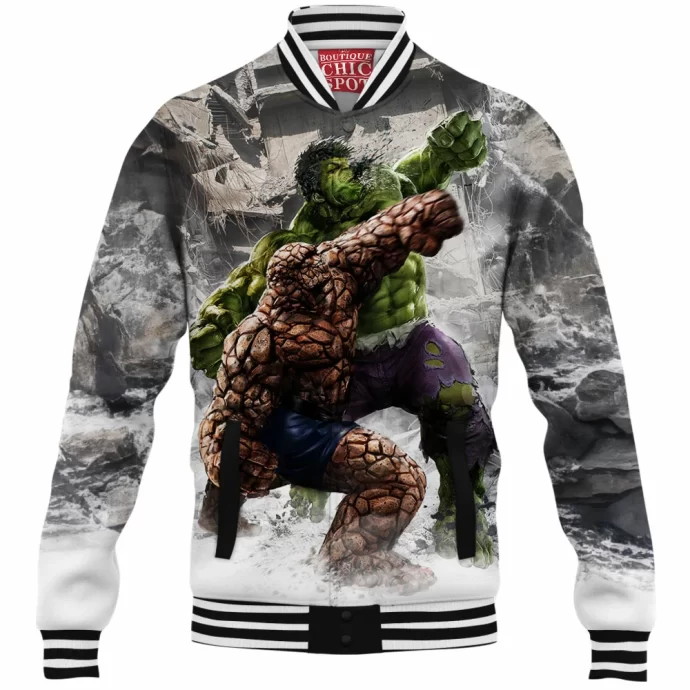 The Thing Vs Hulk Baseball Jacket