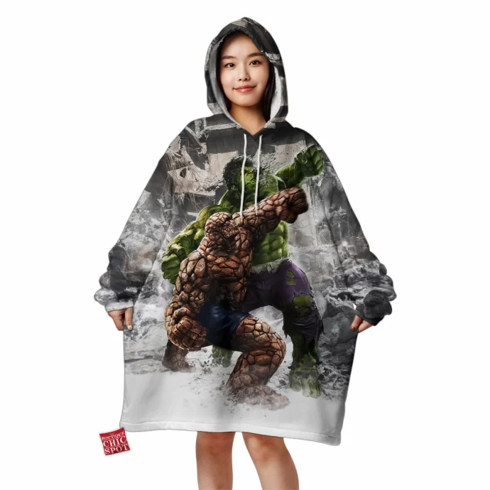 The Thing Vs Hulk Blanket Hoodie