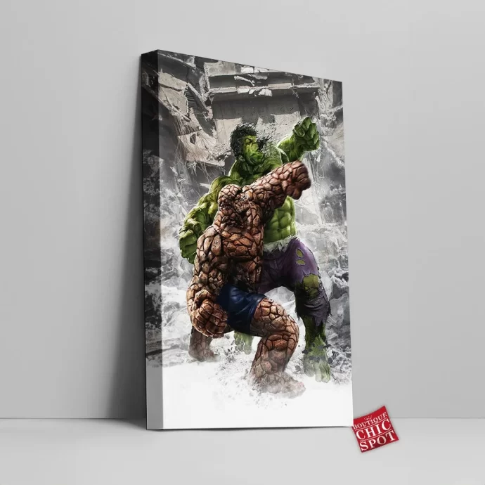 The Thing Vs Hulk Canvas Wall Art