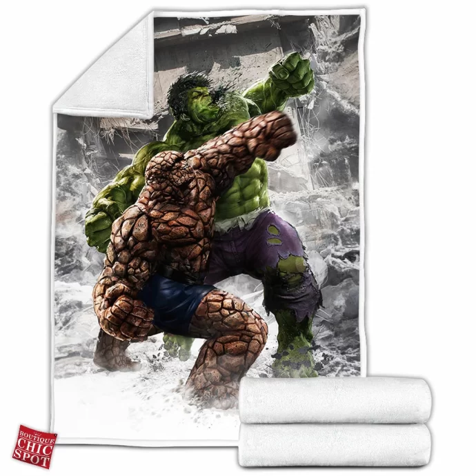 The Thing Vs Hulk Fleece Blanket