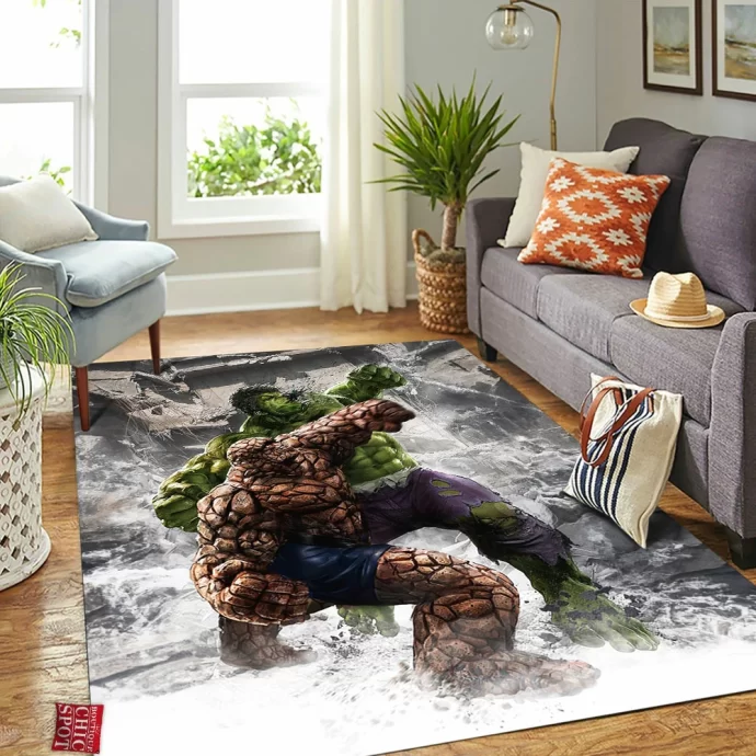 The Thing Vs Hulk Rectangle Rug