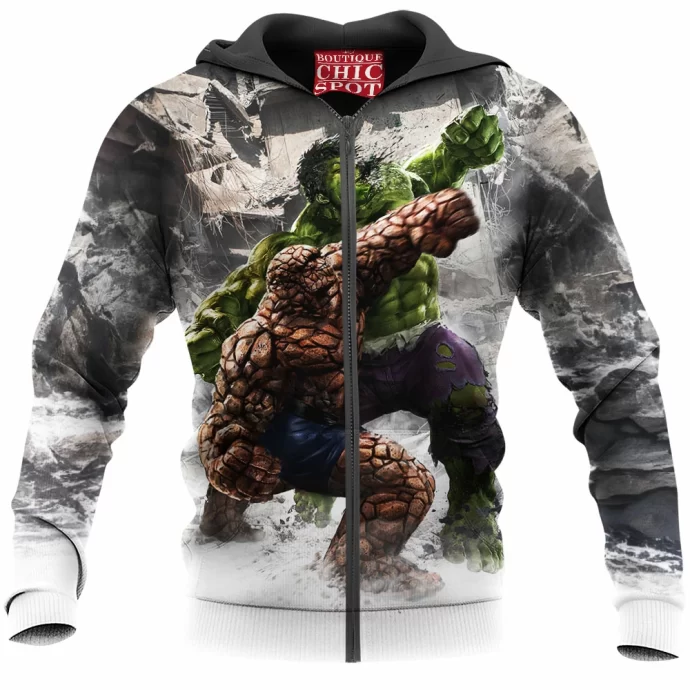 The Thing Vs Hulk Zip Hoodie