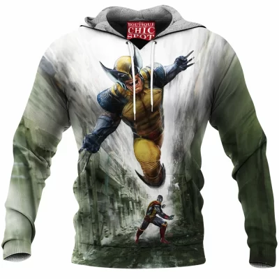 Comic Fleece-Hoodie, Logan Fleece-Hoodie, Wolverine Fleece-Hoodie, X-men Fleece-Hoodie
