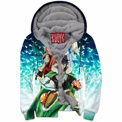 Anime Zip-Fleece-Hoodie, Naofumi Zip-Fleece-Hoodie, The Rising of the Shield Hero Zip-Fleece-Hoodie