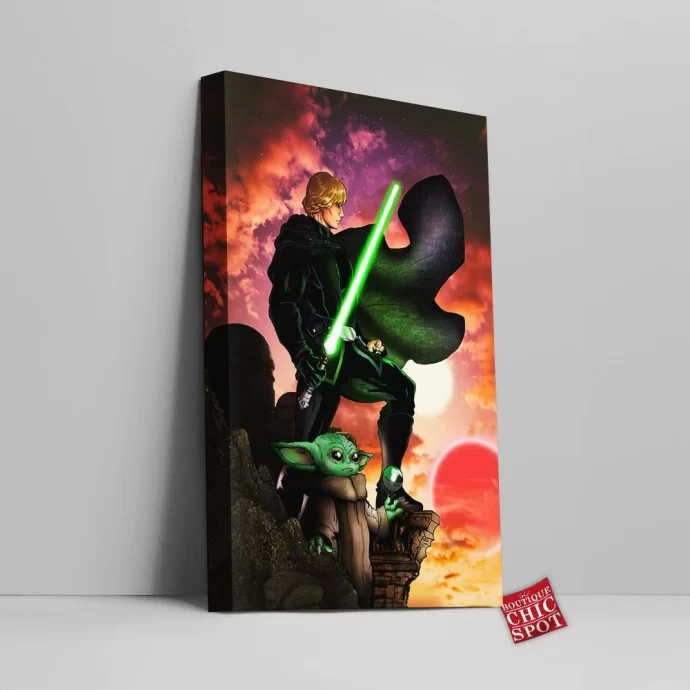 Luke And Grogu Canvas Wall Art