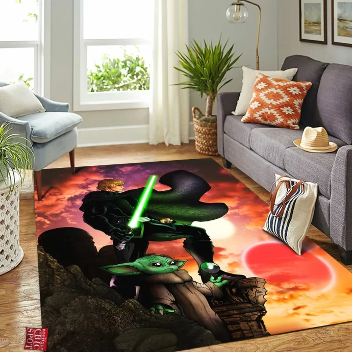 Luke And Grogu Rectangle Rug