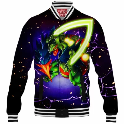Anime Baseball-Jacket, Pokemon Baseball-Jacket, Mega Sceptile Baseball-Jacket