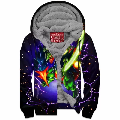 Anime Zip-Fleece-Hoodie, Pokemon Zip-Fleece-Hoodie, Mega Sceptile Zip-Fleece-Hoodie