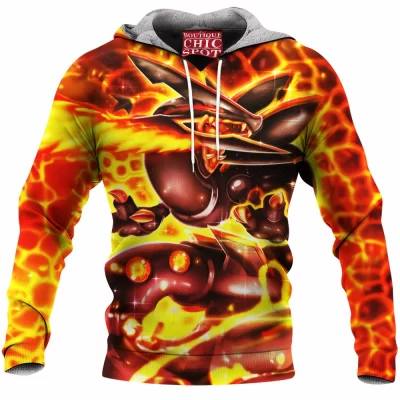 Anime Fleece-Hoodie, Mega Rayquaza Fleece-Hoodie, Pokemon Fleece-Hoodie
