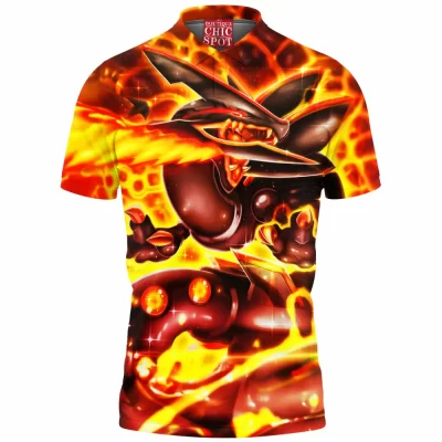 Anime Polo Shirt, Mega Rayquaza Polo Shirt, Pokemon Polo Shirt