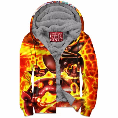 Anime Zip-Fleece-Hoodie, Mega Rayquaza Zip-Fleece-Hoodie, Pokemon Zip-Fleece-Hoodie