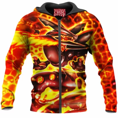 Anime Zip-Hoodie, Mega Rayquaza Zip-Hoodie, Pokemon Zip-Hoodie