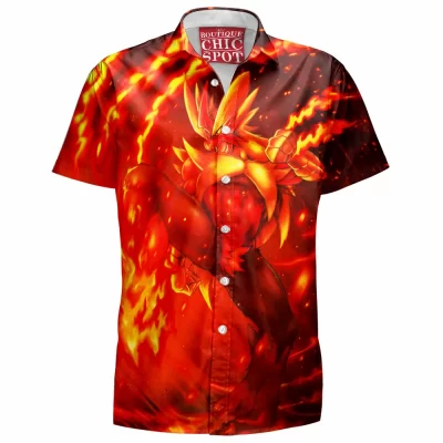 Anime Hawaiian-Shirt, Mega Blaziken Hawaiian-Shirt, Pokemon Hawaiian-Shirt