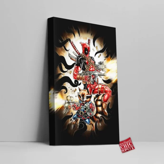 Deadpool And Rocket Raccoon 417916343 Canvas Wall Art