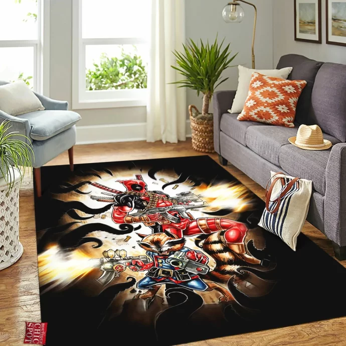 Deadpool And Rocket Raccoon 417916343 Rectangle Rug