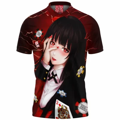 Anime Polo Shirt, Kakegurui Polo Shirt, Yumeko Jabami Polo Shirt
