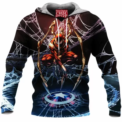 Comic Fleece-Hoodie, Iron Spider Fleece-Hoodie, Spider-man Fleece-Hoodie