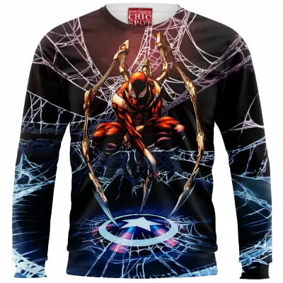 Spider-man Zip Sweatshirt, Comic Zip Sweatshirt, Iron Spider Zip Sweatshirt