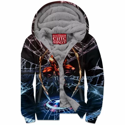 Comic Zip-Fleece-Hoodie, Iron Spider Zip-Fleece-Hoodie, Spider-man Zip-Fleece-Hoodie