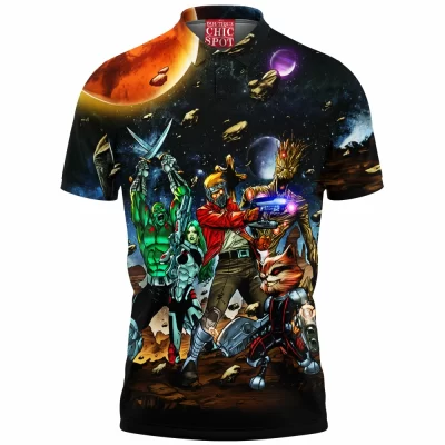 Comic Polo Shirt, Guardians of The Galaxy Polo Shirt