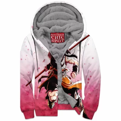 Anime Zip-Fleece-Hoodie, Dragon Ball Zip-Fleece-Hoodie, Pan Zip-Fleece-Hoodie