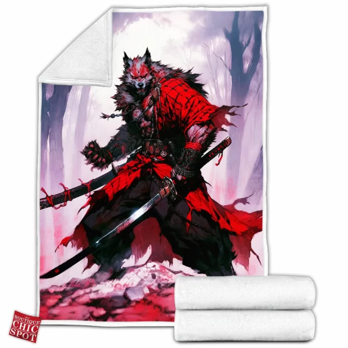 Samurai Werewolf Fleece Blanket