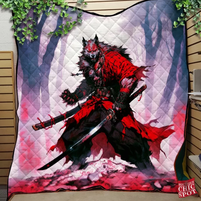 Samurai Werewolf Quilt Blanket