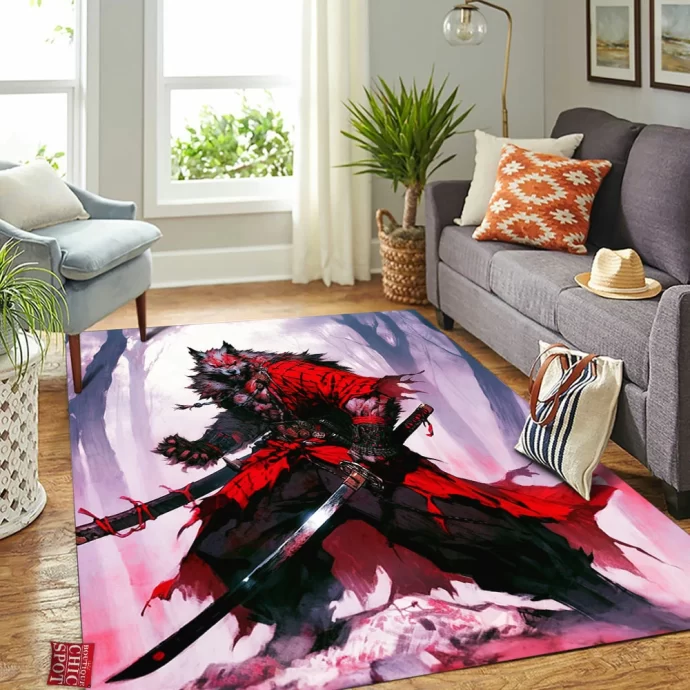 Samurai Werewolf Rectangle Rug