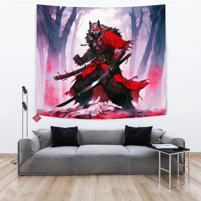 Samurai Werewolf Tapestry