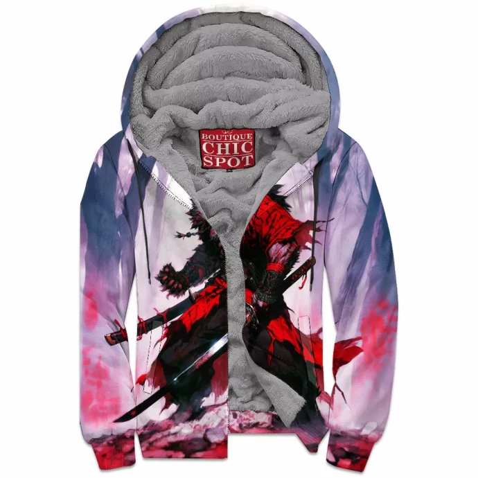 Samurai Werewolf Zip Fleece Hoodie