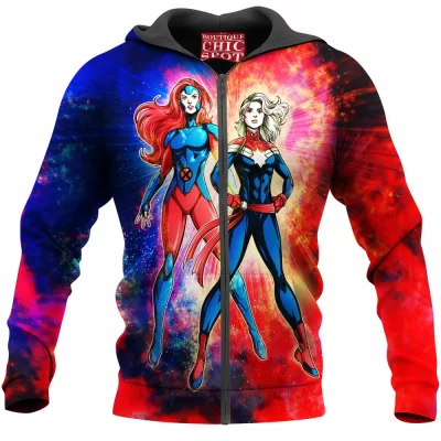 Comic Zip-Hoodie, Captain Marvel Zip-Hoodie, Jean Grey Zip-Hoodie