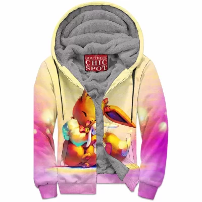 Anime Zip-Fleece-Hoodie, Eevee Zip-Fleece-Hoodie, Pokemon Zip-Fleece-Hoodie