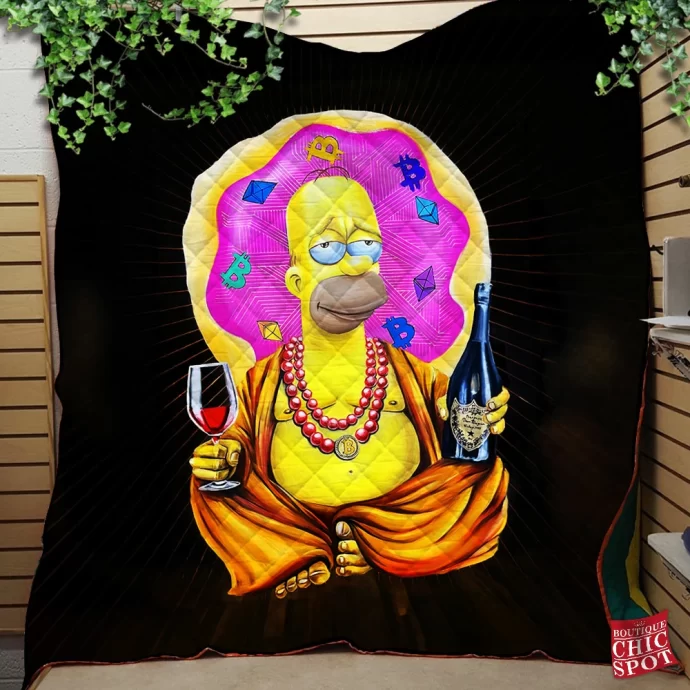 Homer Simpson Quilt Blanket