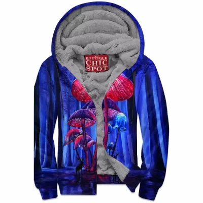 Mushroom Zip-Fleece-Hoodie