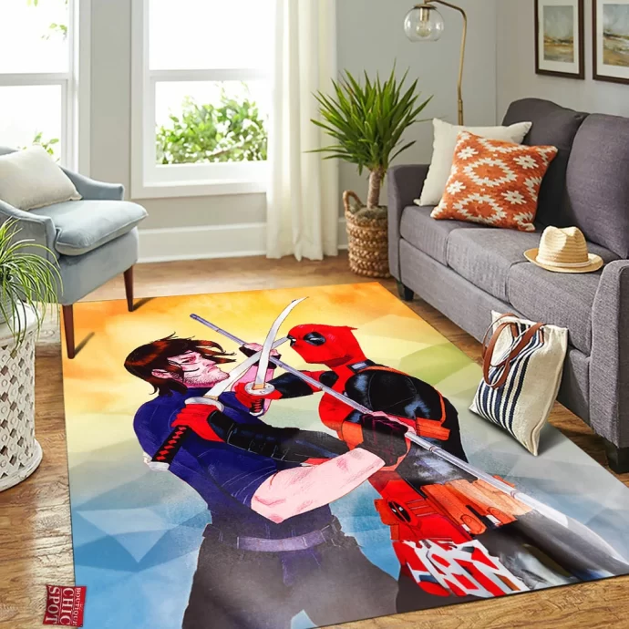 Gambit vs Deadpool Rectangle Rug